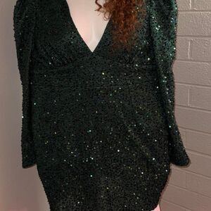 Double-crazy Women's Green and Black Dress